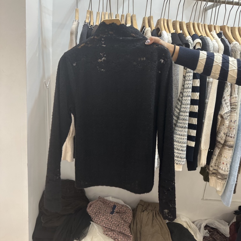 ABLESTUDIO東大門㊣代購女士新品推薦25秋冬熱賣職業長袖T恤ABLESTUDIO長袖T恤圖色3黑色