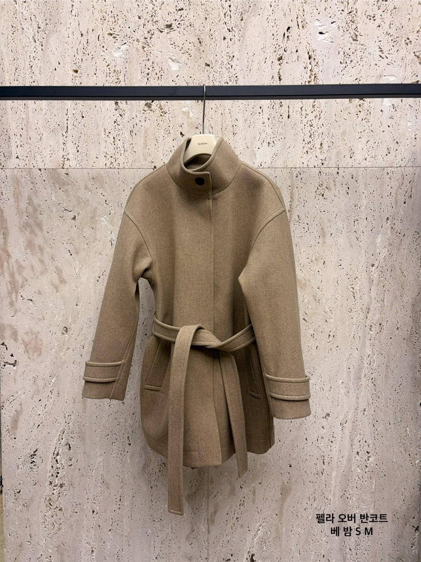 BLOSSOM東大門㊣實拍女裝新品25秋冬真品推薦中長款大衣含腰帶BLOSSOM中長款大衣圖色1