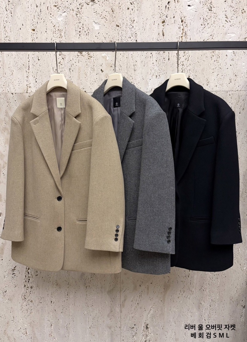 BLOSSOM東大門㊣代購女裝新品時尚休閑職業熱賣人氣夾克羊毛BLOSSOM夾克