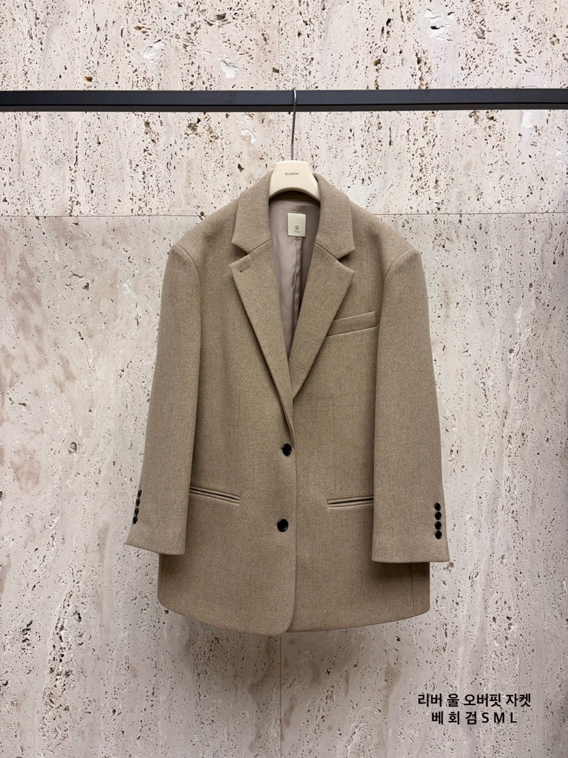 BLOSSOM東大門㊣代購女裝新品時尚休閑職業熱賣人氣夾克羊毛BLOSSOM夾克圖色1