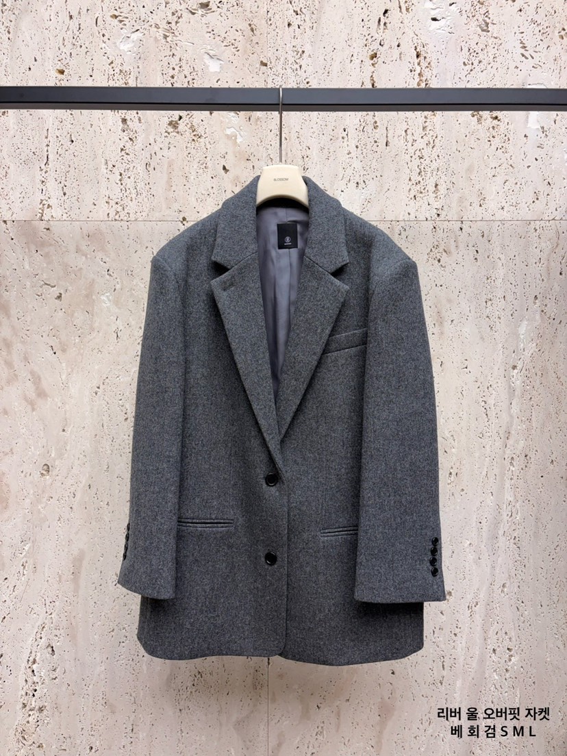 BLOSSOM東大門㊣代購女裝新品時尚休閑職業熱賣人氣夾克羊毛BLOSSOM夾克圖色2