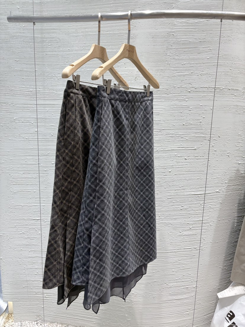 2BOTTLE東大門㊣直郵女士新款人氣職業推薦真品25秋冬長裙格紋2BOTTLE長裙