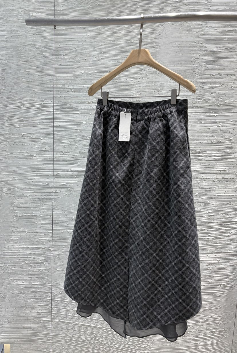 2BOTTLE東大門㊣直郵女士新款人氣職業推薦真品25秋冬長裙格紋2BOTTLE長裙