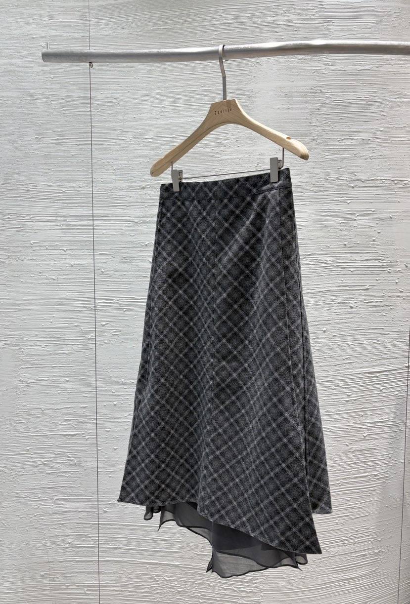 2BOTTLE東大門㊣直郵女士新款人氣職業推薦真品25秋冬長裙格紋2BOTTLE長裙圖色2