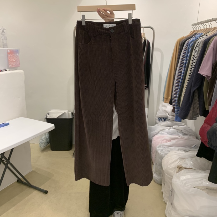 MUNSELL東大門㊣直郵女裝新款25秋冬熱賣時尚休閑休閑褲燈芯絨MUNSELL休閑褲圖色1