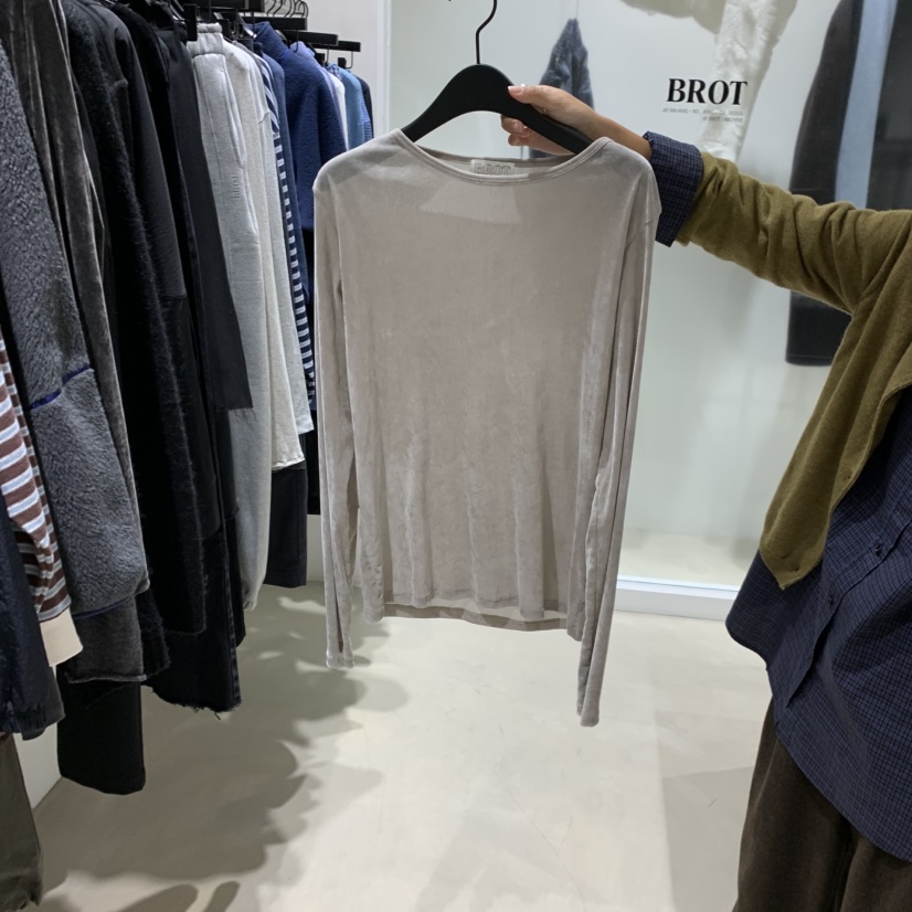 BROT東大門㊣實拍女裝新款真品人氣休閑職業推薦長袖T恤絲絨BROT長袖T恤圖色1