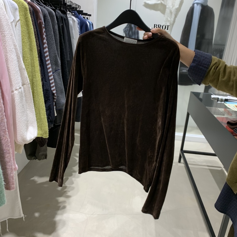 BROT東大門㊣實拍女裝新款真品人氣休閑職業推薦長袖T恤絲絨BROT長袖T恤圖色4
