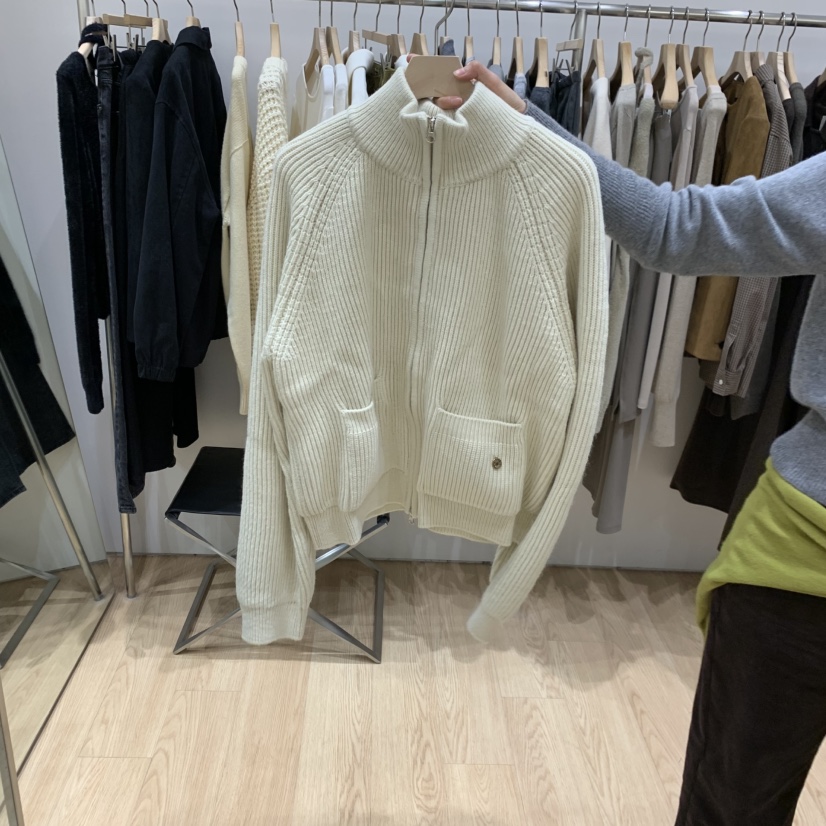 HAUS-A韓國直郵㊣女裝新品25秋冬熱賣人氣休閑職業針織衫拉鏈HAUS-A針織衫圖色2