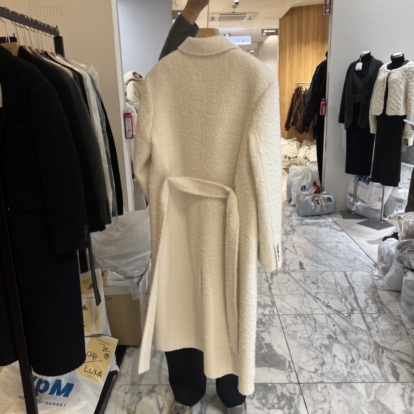 LA MAGIE FEMME韓國直郵㊣女裝新品真品中長款大衣含腰帶Lamagie Femme中長款大衣