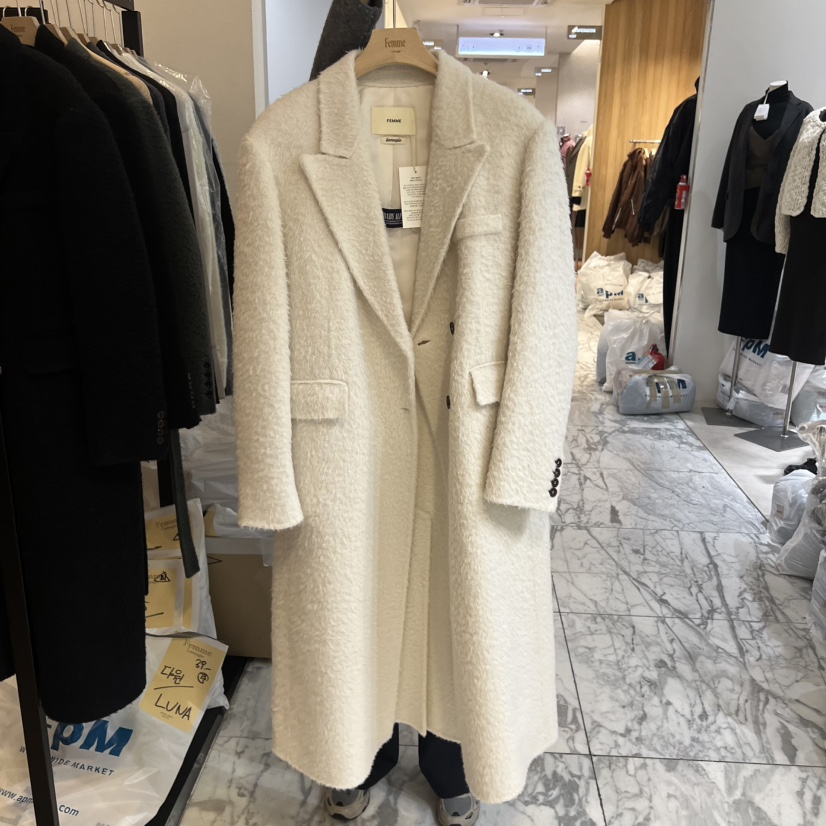 LA MAGIE FEMME韓國直郵㊣女裝新品真品中長款大衣含腰帶Lamagie Femme中長款大衣