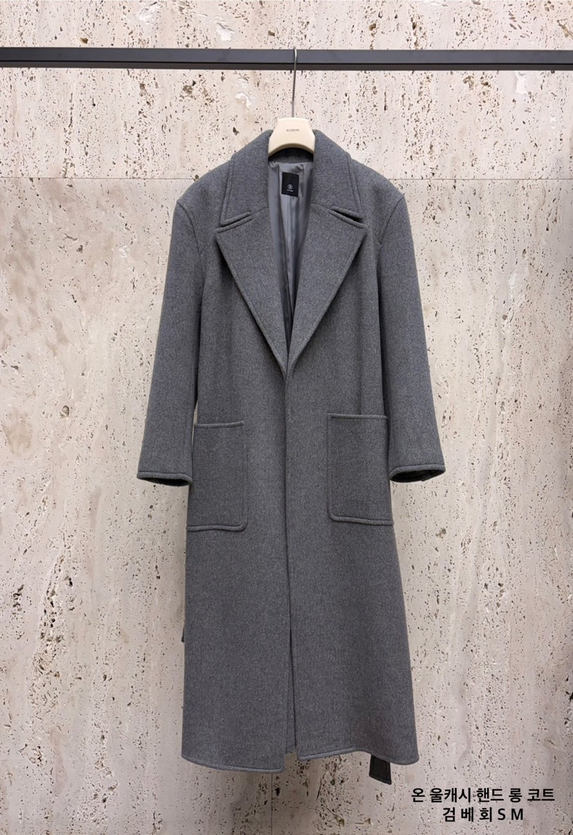 BLOSSOM東大門㊣代購女裝新品職業25秋冬中長款大衣含腰帶羊絨BLOSSOM中長款大衣