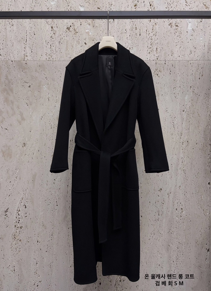 BLOSSOM東大門㊣代購女裝新品職業25秋冬中長款大衣含腰帶羊絨BLOSSOM中長款大衣圖色3