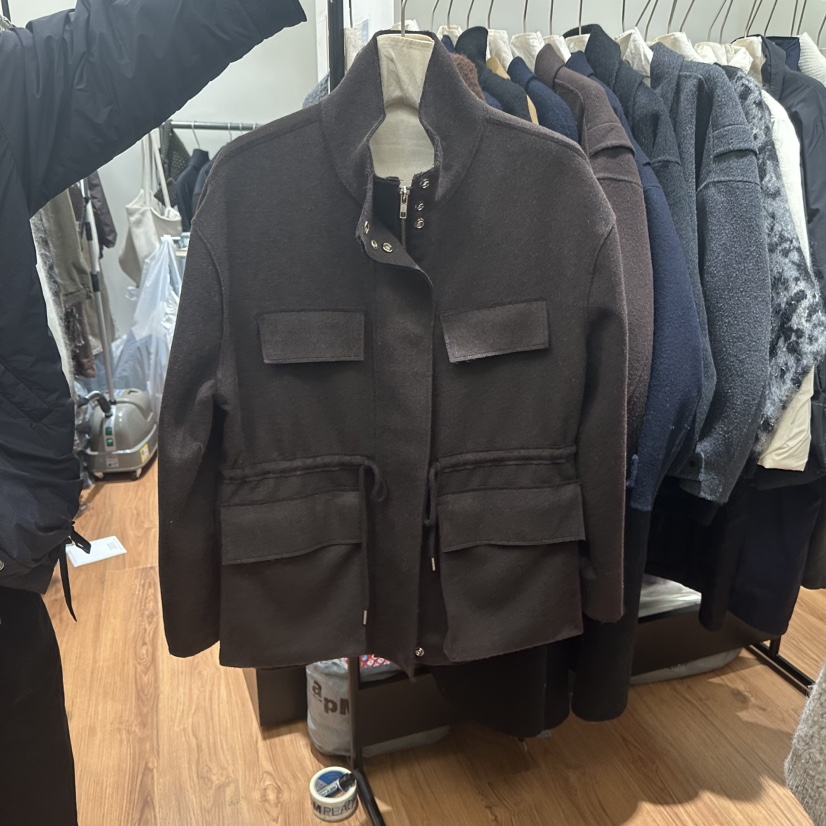 JADEMARKET韓國直郵㊣女士新品職業25秋冬真品熱賣短款大衣JADE MARKET短款大衣圖色2棕色