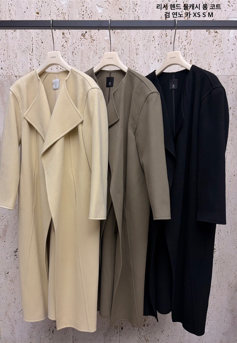 BLOSSOM東大門㊣實拍女裝新款真品人氣休閑中長款大衣手工羊毛BLOSSOM中長款大衣