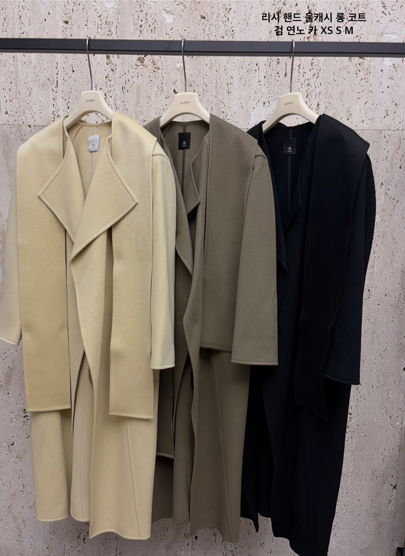 BLOSSOM東大門㊣實拍女裝新款真品人氣休閑中長款大衣手工羊毛BLOSSOM中長款大衣