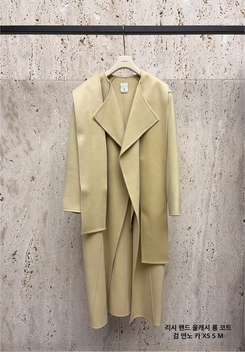 BLOSSOM東大門㊣實拍女裝新款真品人氣休閑中長款大衣手工羊毛BLOSSOM中長款大衣