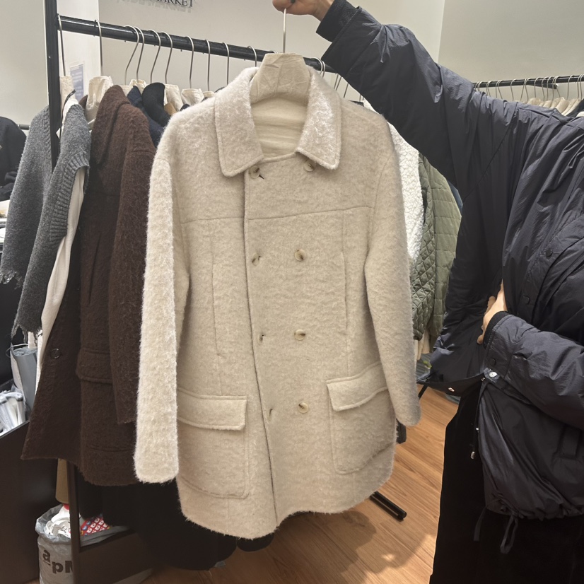 JADEMARKET東大門㊣代購女士新款時尚職業休閑真品短款大衣JADE MARKET短款大衣圖色3