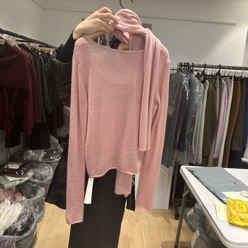 aube nunt東大門㊣直郵女士新品職業25秋冬時尚針織衫含圍巾aube nunt針織衫