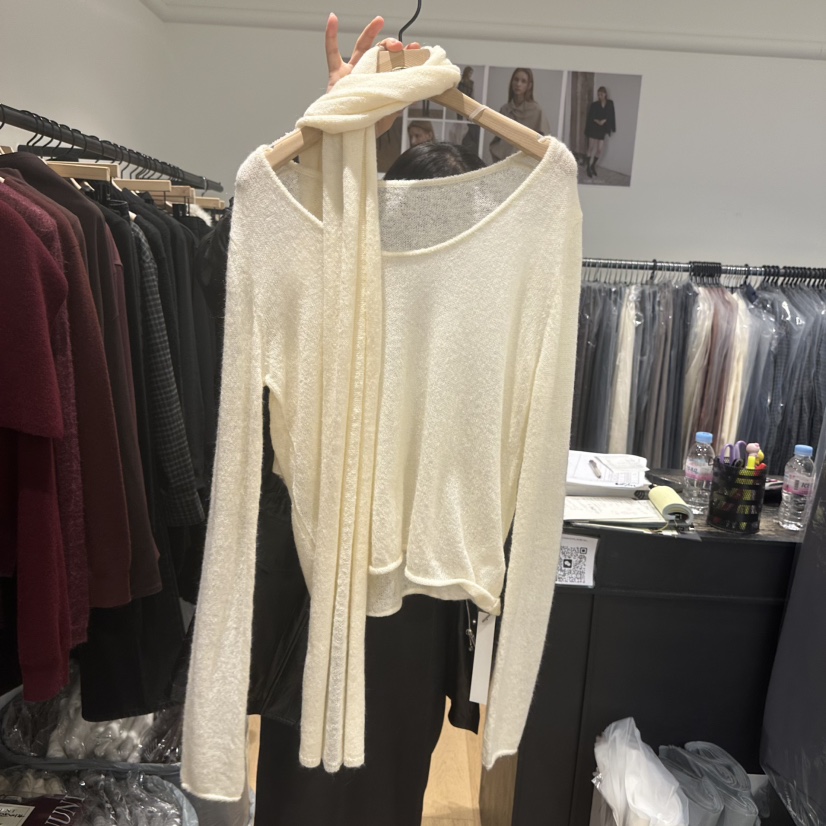 aube nunt東大門㊣直郵女士新品職業25秋冬時尚針織衫含圍巾aube nunt針織衫圖色3