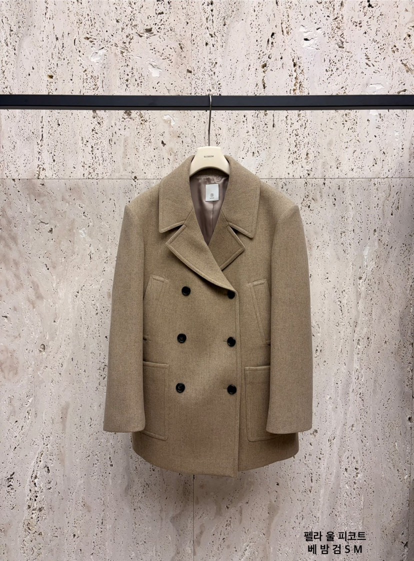 BLOSSOM韓國直郵㊣女裝新款25秋冬職業時尚休閑人氣短款大衣BLOSSOM短款大衣