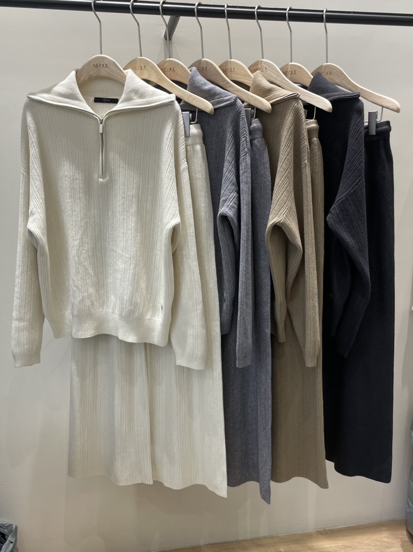 NEOUL韓國直郵㊣女士新款推薦時尚25秋冬熱賣職業休閑套裝拉鏈NEOUL/ahin雙領標簽套裝