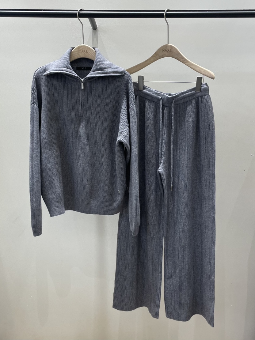 NEOUL韓國直郵㊣女士新款推薦時尚25秋冬熱賣職業休閑套裝拉鏈NEOUL/ahin雙領標簽套裝圖色2