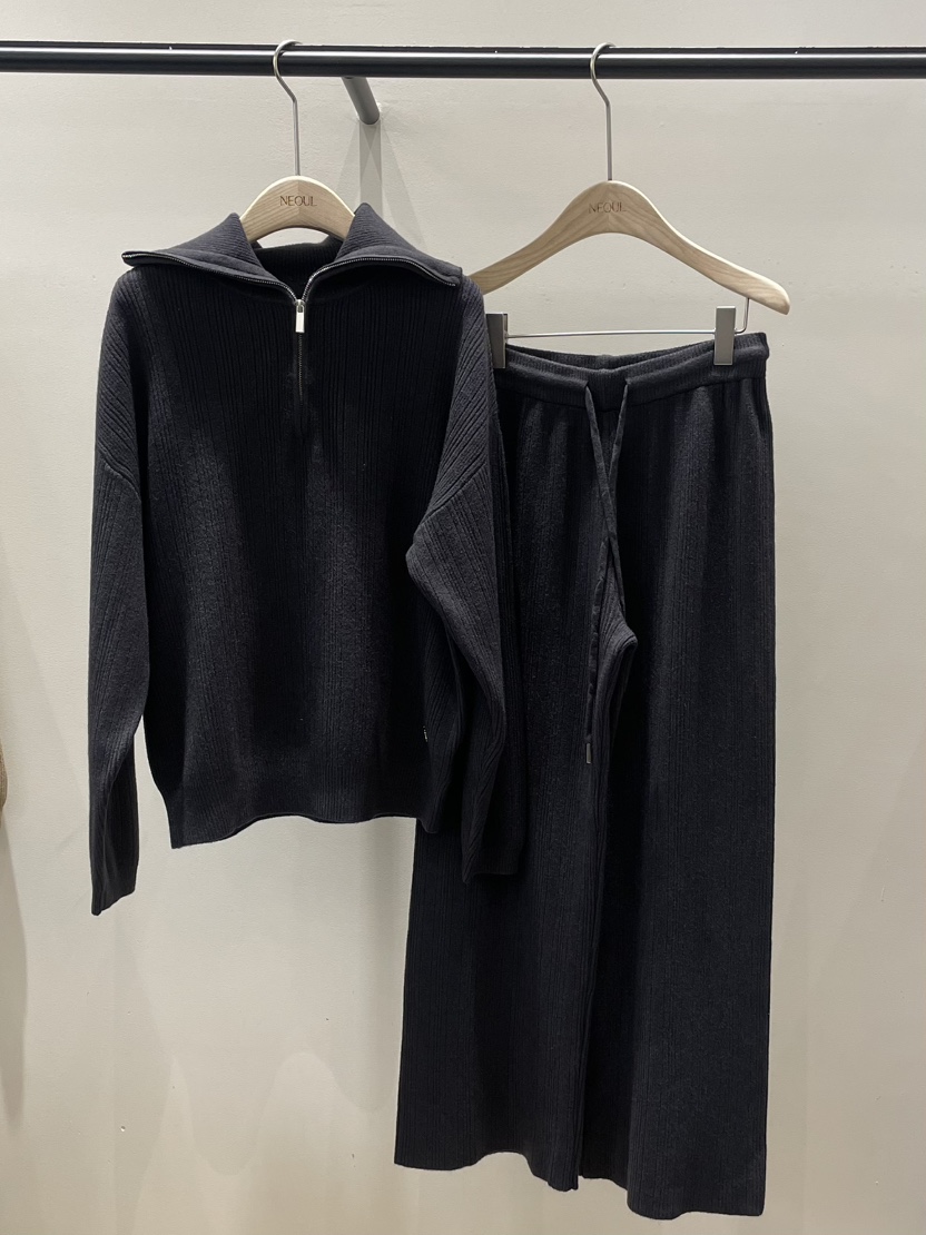 NEOUL韓國直郵㊣女士新款推薦時尚25秋冬熱賣職業休閑套裝拉鏈NEOUL/ahin雙領標簽套裝圖色4