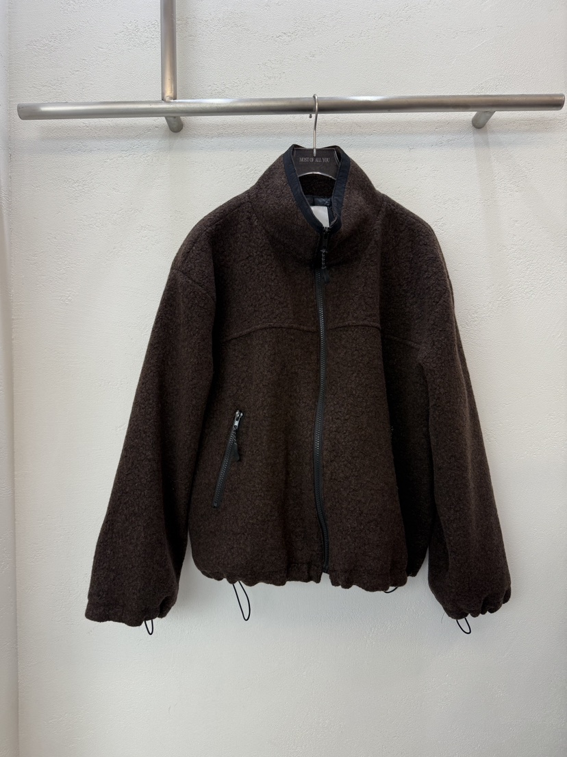 MOST OF ALL U東大門㊣代購女裝新品休閑熱賣夾克毛絨羊毛MOST OF ALL U夾克圖色5酒紅