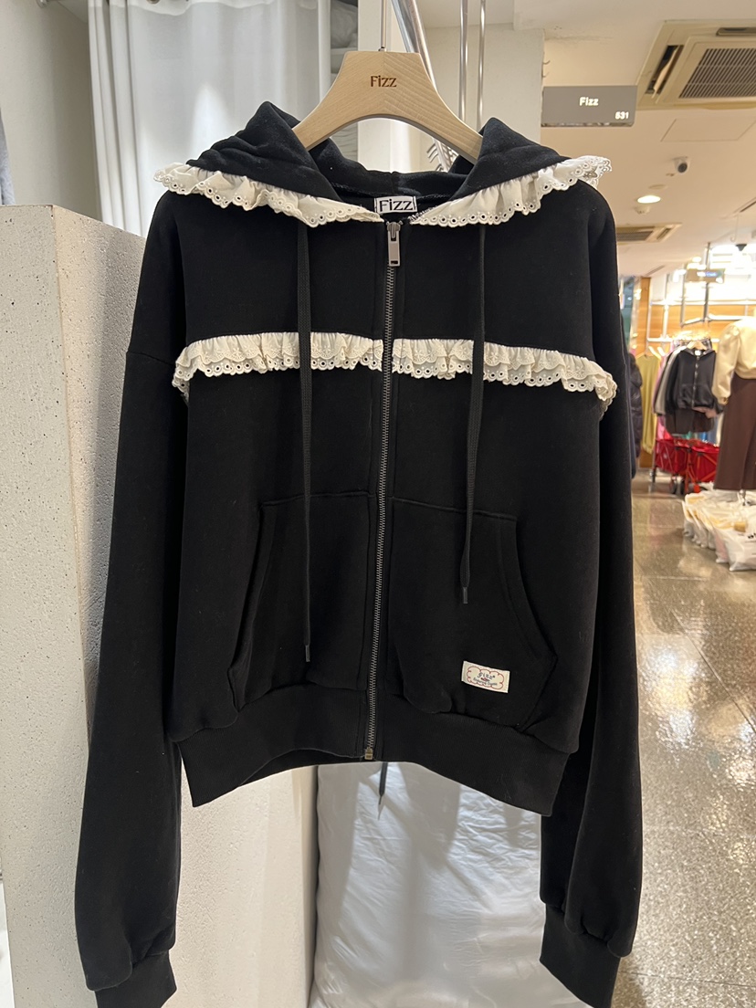 FIZZ韓國直郵㊣女士新品推薦人氣熱賣夾克連帽拉鏈衫抓絨拉絨FIZZ夾克圖色2