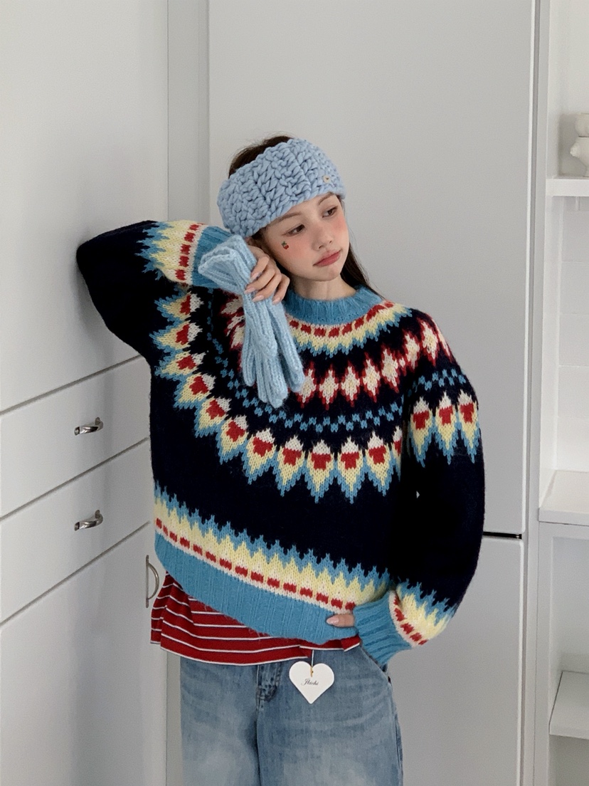 JKICHI韓國代購㊣女裝新款時尚真品熱賣人氣25秋冬休閑針織衫JKICHI針織衫