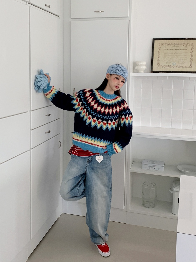 JKICHI韓國代購㊣女裝新款時尚真品熱賣人氣25秋冬休閑針織衫JKICHI針織衫