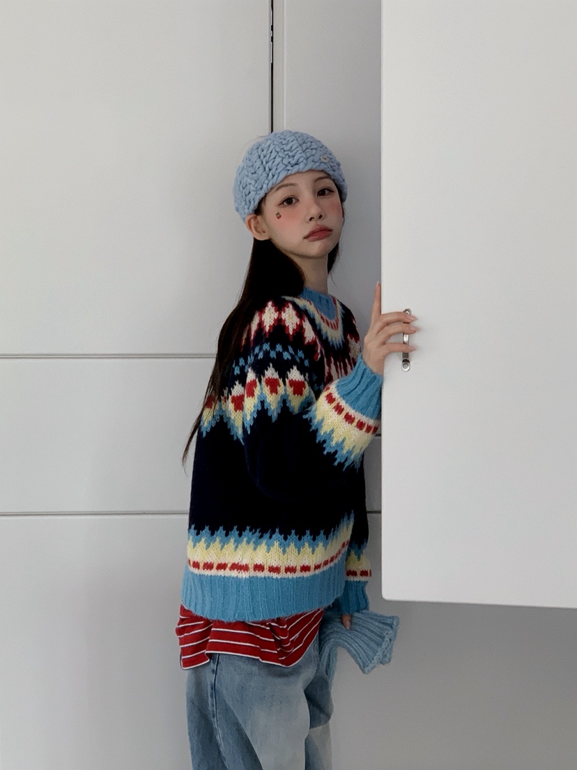 JKICHI韓國代購㊣女裝新款時尚真品熱賣人氣25秋冬休閑針織衫JKICHI針織衫