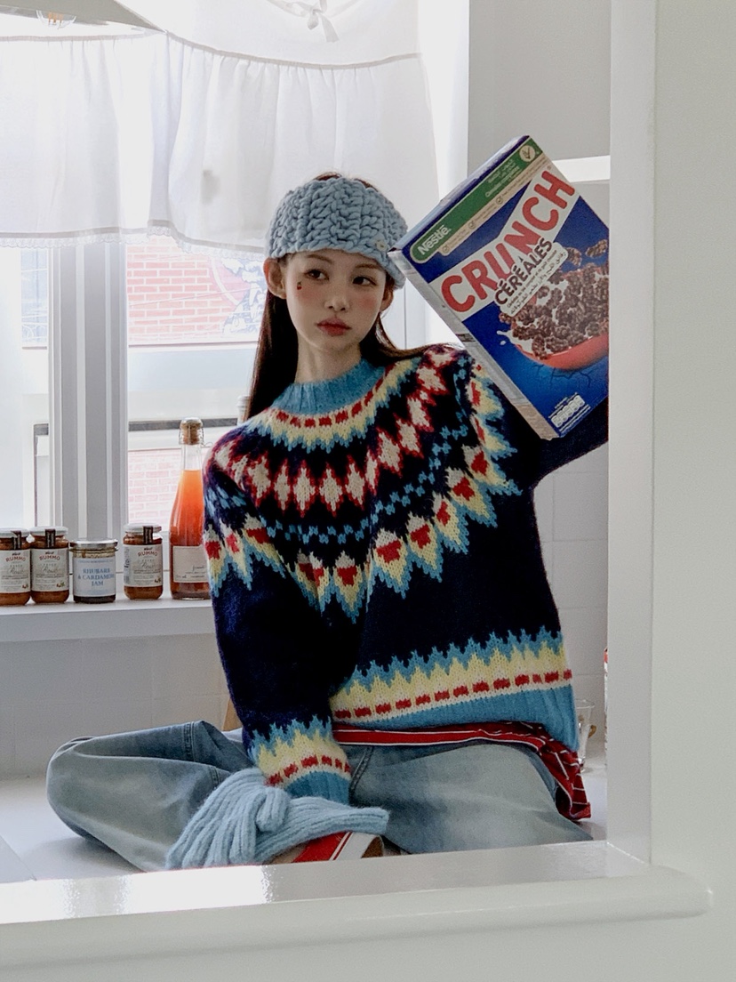 JKICHI韓國代購㊣女裝新款時尚真品熱賣人氣25秋冬休閑針織衫JKICHI針織衫