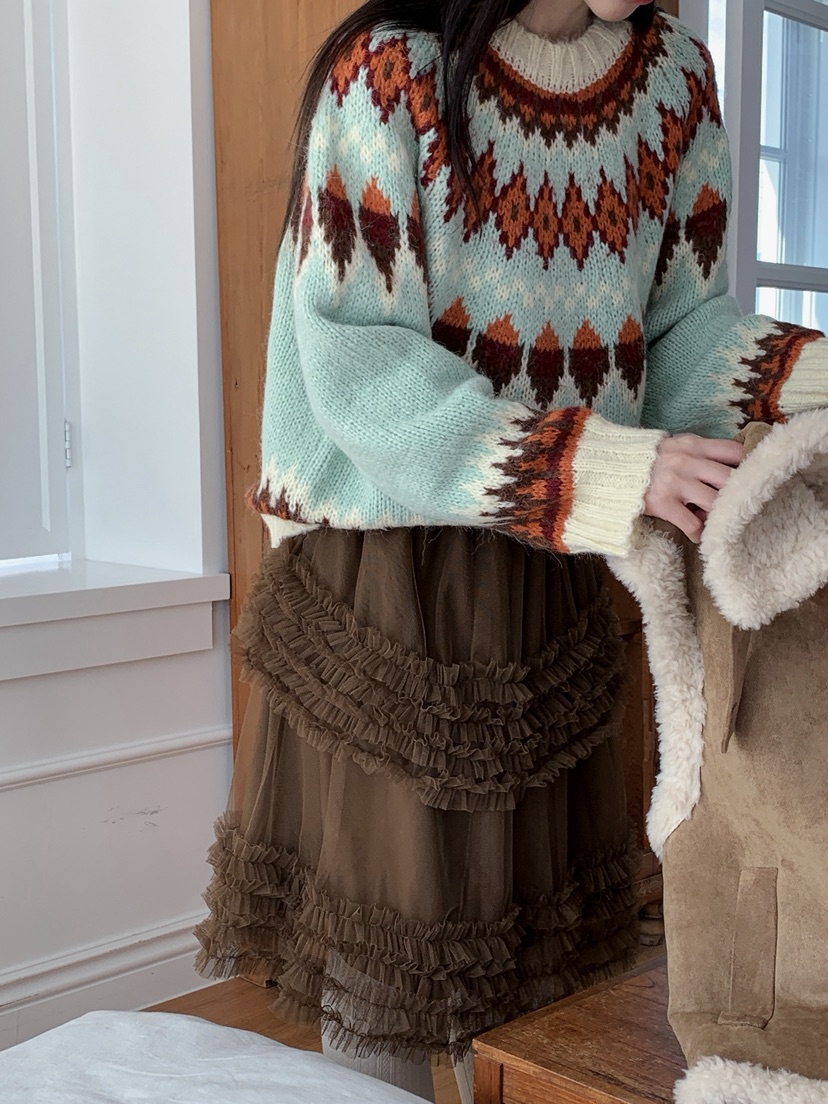 JKICHI韓國代購㊣女裝新款時尚真品熱賣人氣25秋冬休閑針織衫JKICHI針織衫