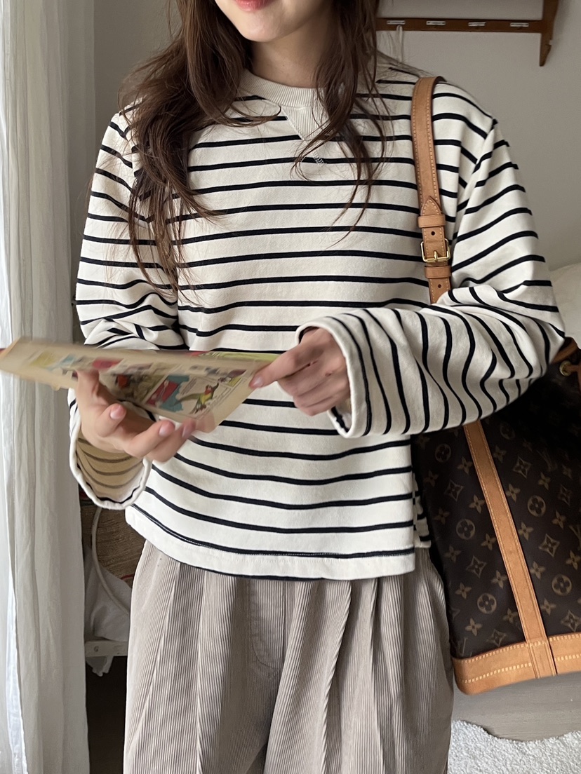 AT NOTE東大門㊣直郵女裝新品人氣真品25秋冬長袖T恤口袋刺繡AT NOTE長袖T恤