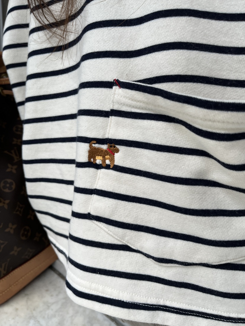 AT NOTE東大門㊣直郵女裝新品人氣真品25秋冬長袖T恤口袋刺繡AT NOTE長袖T恤