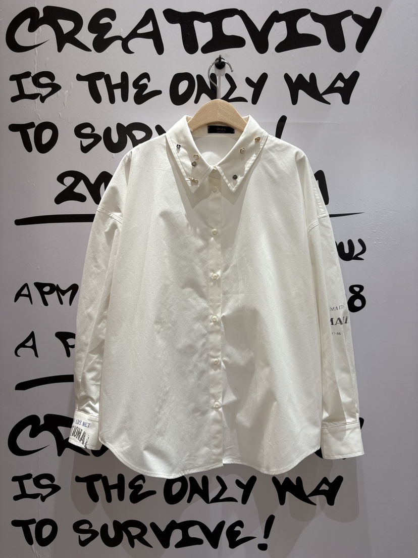 2ND K東大門㊣代購女裝新品職業推薦人氣休閑25秋冬襯衫蕾絲衫2ND K襯衫/蕾絲衫圖色3