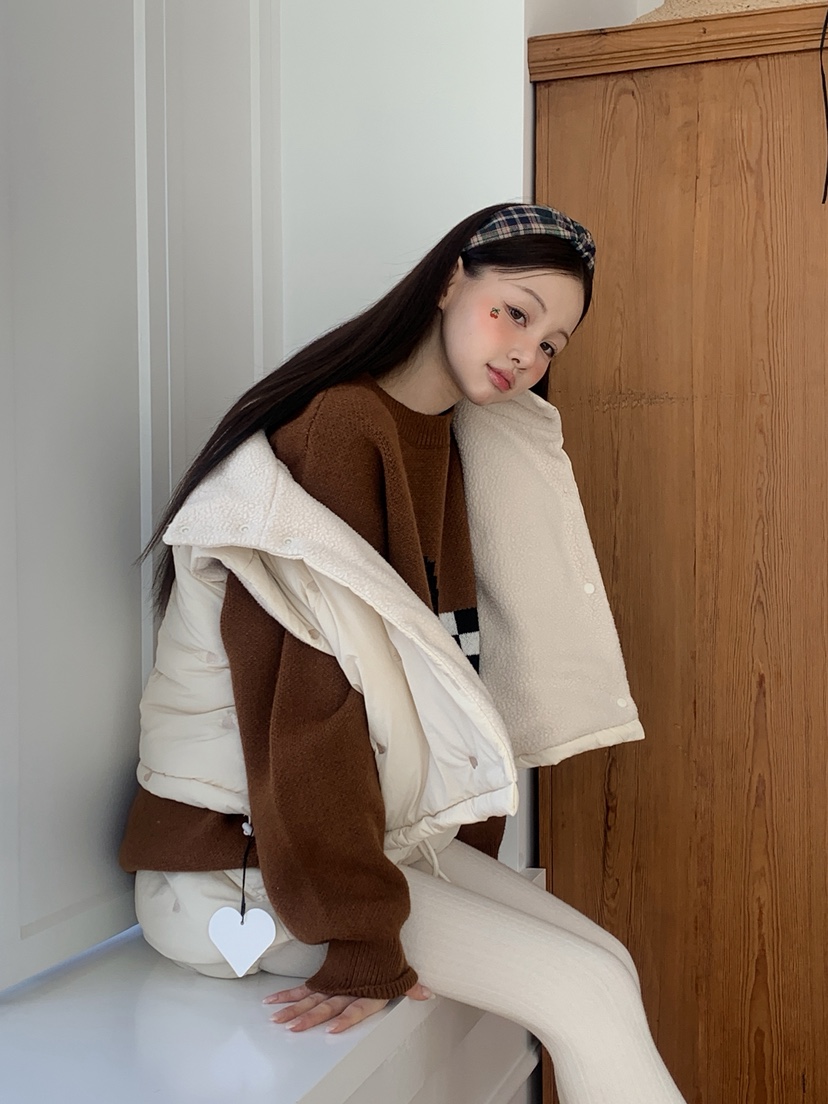 JKICHI東大門㊣代購女裝新品推薦25秋冬時尚職業馬甲心形絎縫JKICHI馬甲