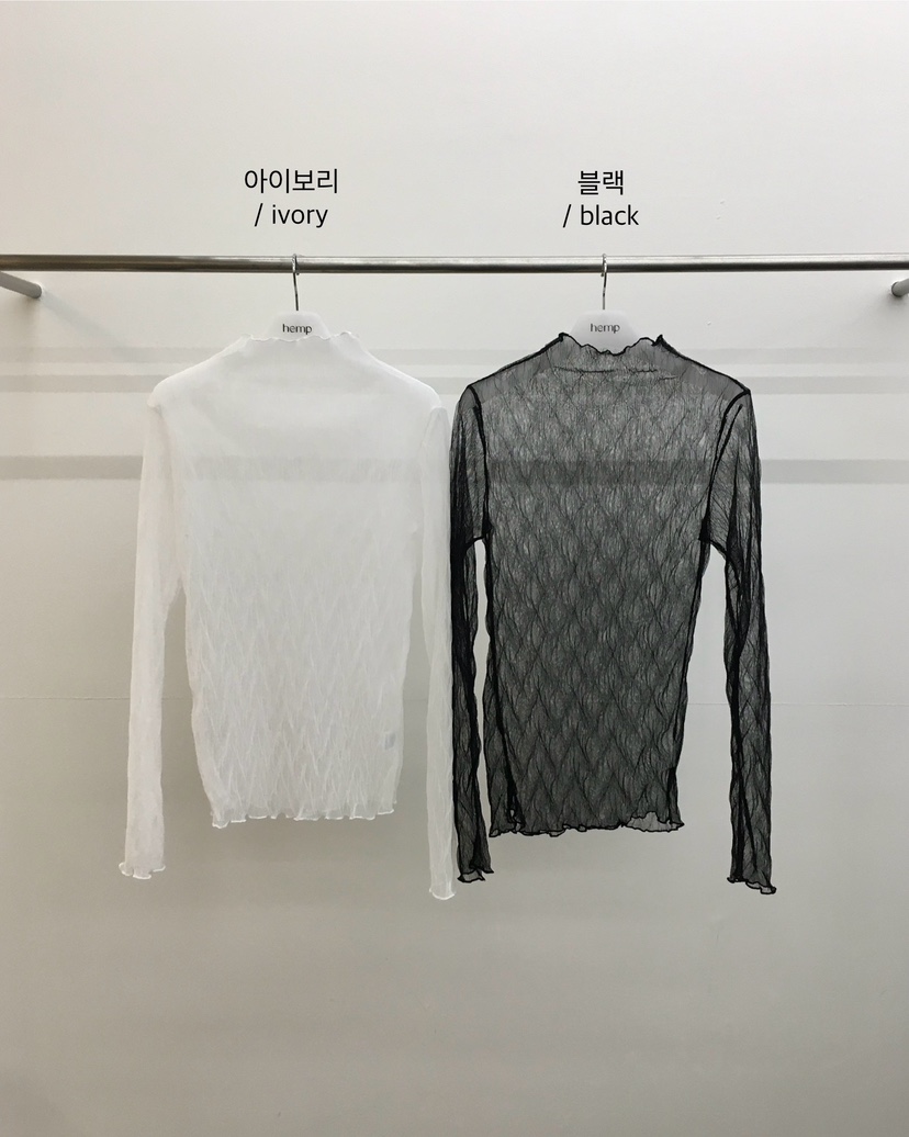 HEMP-P東大門㊣代購女裝新款職業時尚人氣休閑襯衫蕾絲衫透明hemp襯衫/蕾絲衫