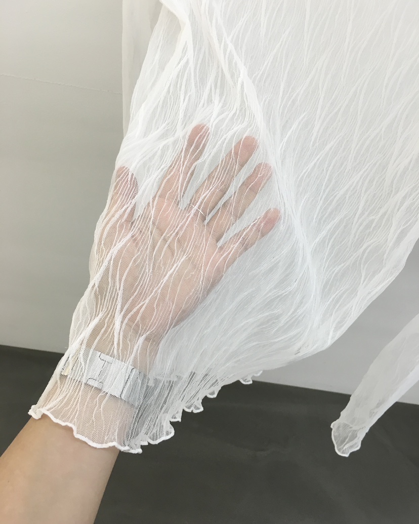 HEMP-P東大門㊣代購女裝新款職業時尚人氣休閑襯衫蕾絲衫透明hemp襯衫/蕾絲衫