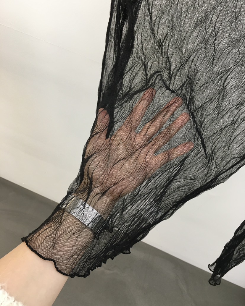 HEMP-P東大門㊣代購女裝新款職業時尚人氣休閑襯衫蕾絲衫透明hemp襯衫/蕾絲衫