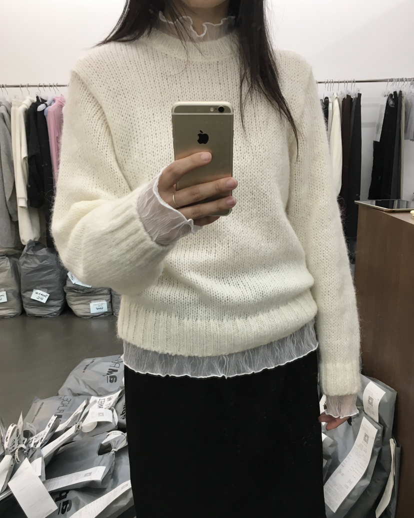 HEMP-P東大門㊣代購女裝新款職業時尚人氣休閑襯衫蕾絲衫透明hemp襯衫/蕾絲衫