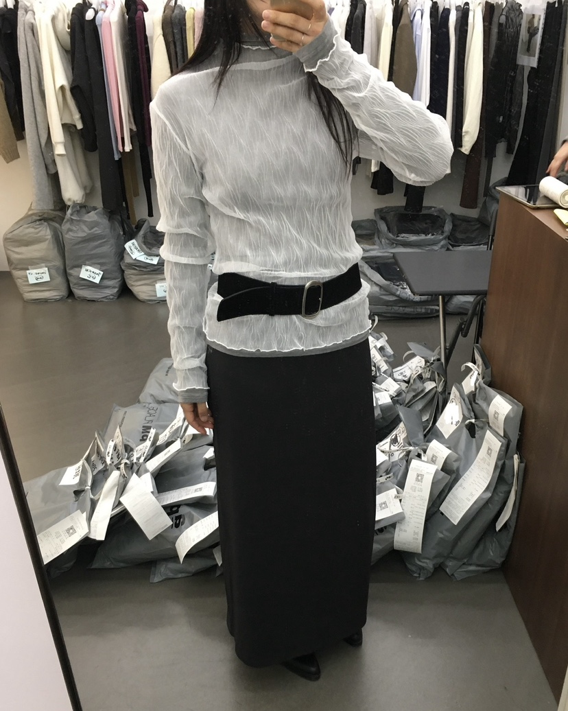 HEMP-P東大門㊣代購女裝新款職業時尚人氣休閑襯衫蕾絲衫透明hemp襯衫/蕾絲衫