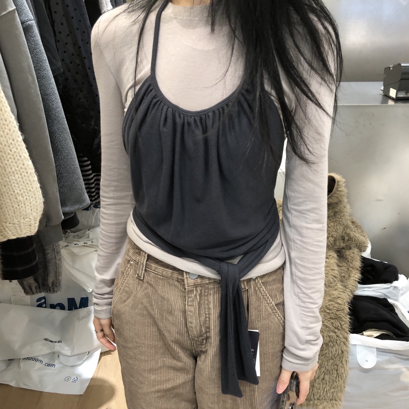 MEET ME東大門㊣實拍女裝新款25秋冬職業吊帶背心不含內搭MEET ME吊帶/背心