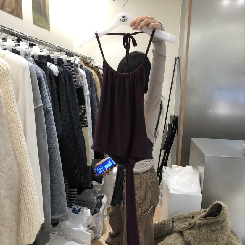 MEET ME東大門㊣實拍女裝新款25秋冬職業吊帶背心不含內搭MEET ME吊帶/背心圖色3