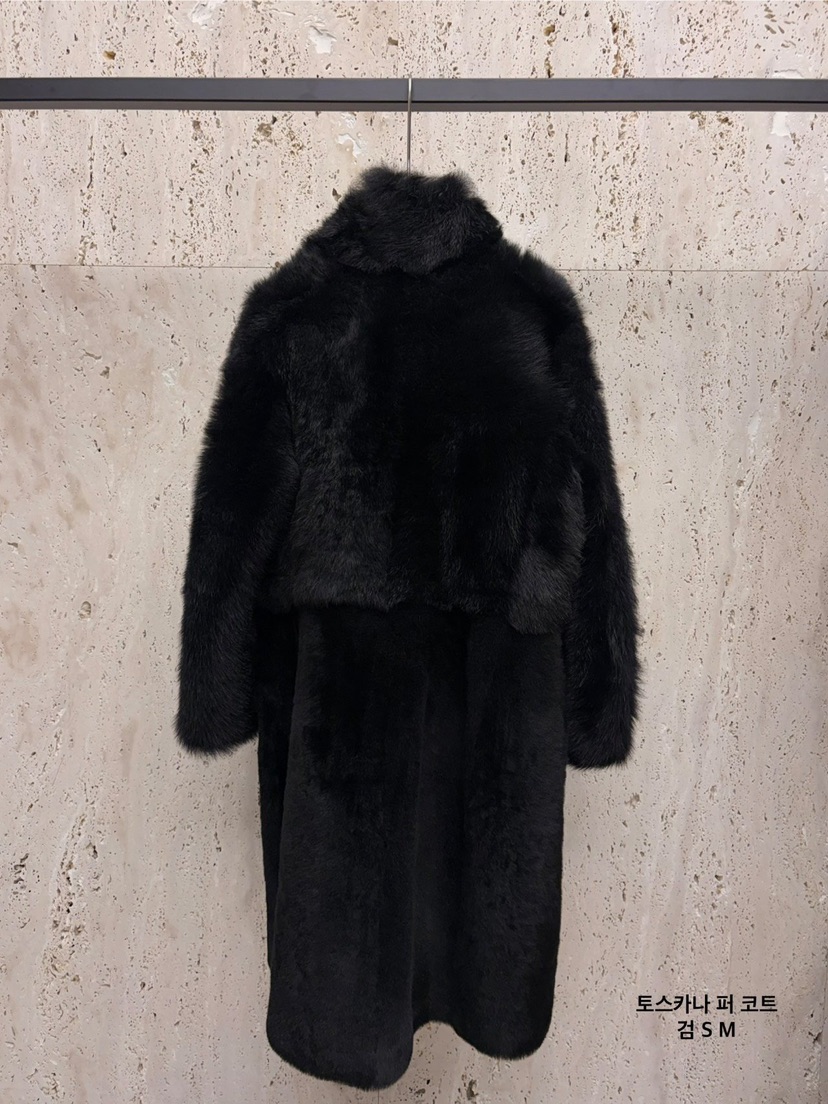 BLOSSOM東大門㊣代購女士新款時尚人氣中長款大衣皮草拉鏈短款BLOSSOM中長款大衣