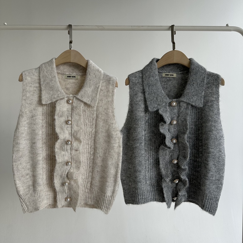 JENNY 1976東大門㊣實拍女裝新款時尚推薦真品職業馬甲荷葉邊JENNY 1976馬甲