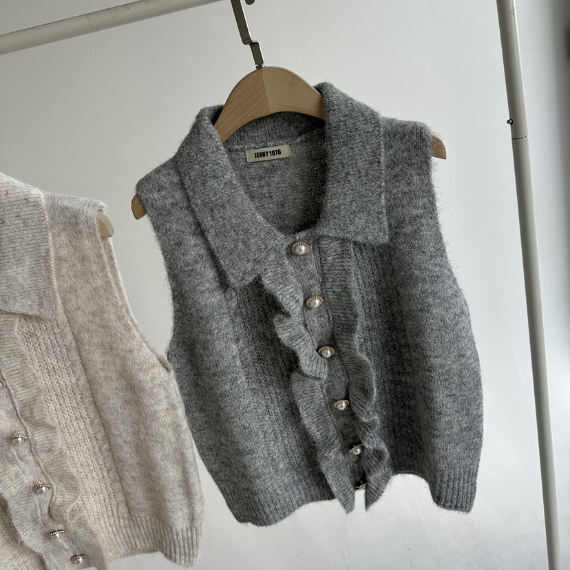 JENNY 1976東大門㊣實拍女裝新款時尚推薦真品職業馬甲荷葉邊JENNY 1976馬甲