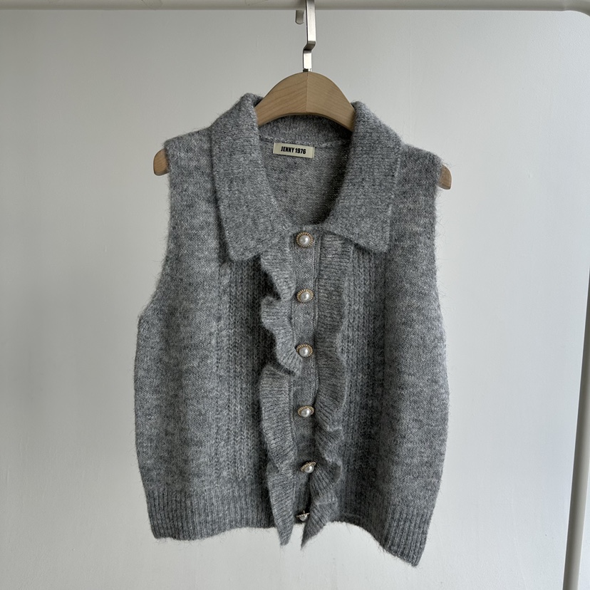 JENNY 1976東大門㊣實拍女裝新款時尚推薦真品職業馬甲荷葉邊JENNY 1976馬甲圖色2