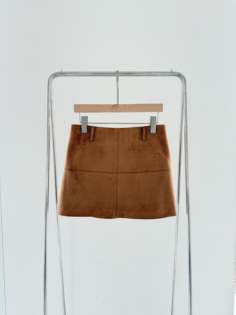 SANTAL東大門㊣實拍女裝新款人氣真品職業休閑熱賣短裙絨面革SANTAL短裙圖色2